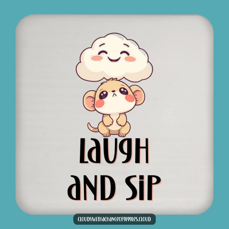 Funny Cloud Face Coaster Set: Protect Surfaces with Art, Great Funny Gift