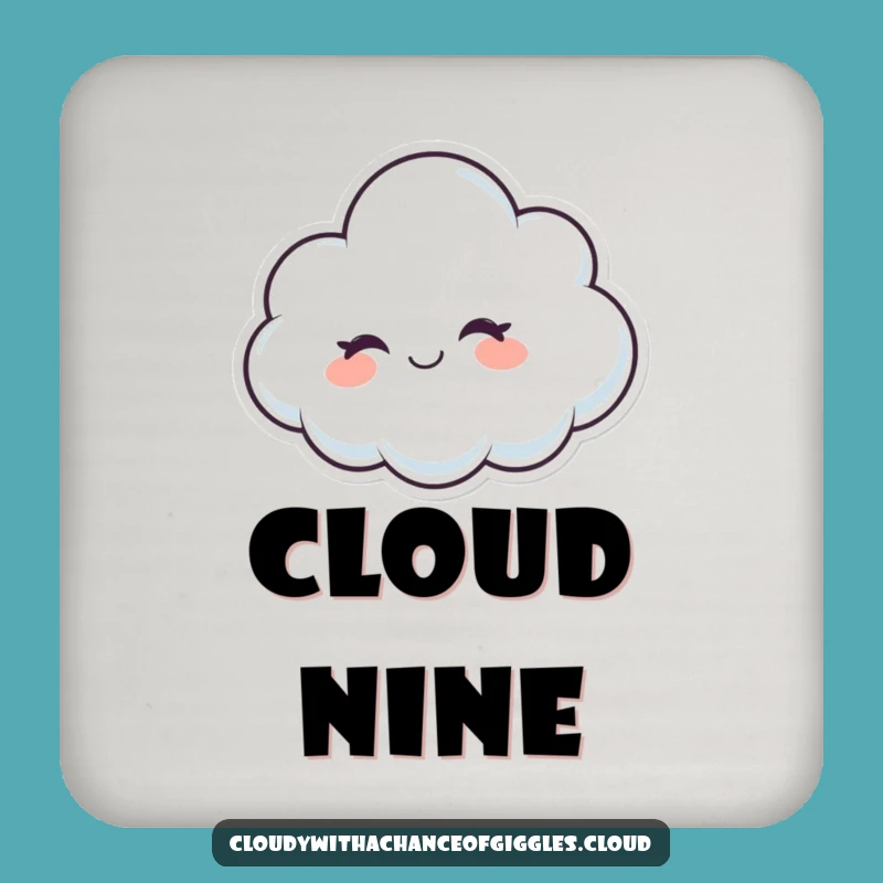 Funny Cloud Wink Drink Coaster - Add Cheer to Your Tabletop!