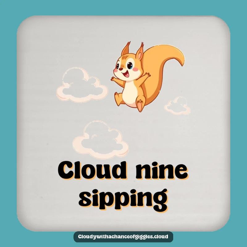 Funny Squirrel Cloud Drink Coaster - Protect Surfaces with Humor Gift