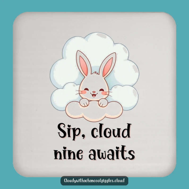 Funny Bunny Cloud Coaster: Whimsical Protection & Cute Gift