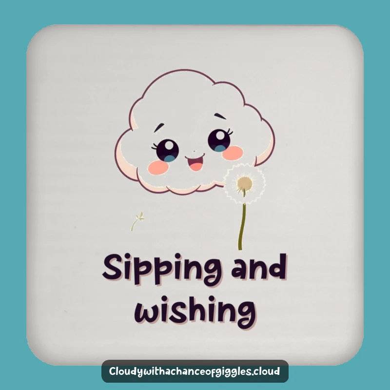 Funny Cloud Dandelion Coaster - Protect Surfaces with Whimsy Gift!