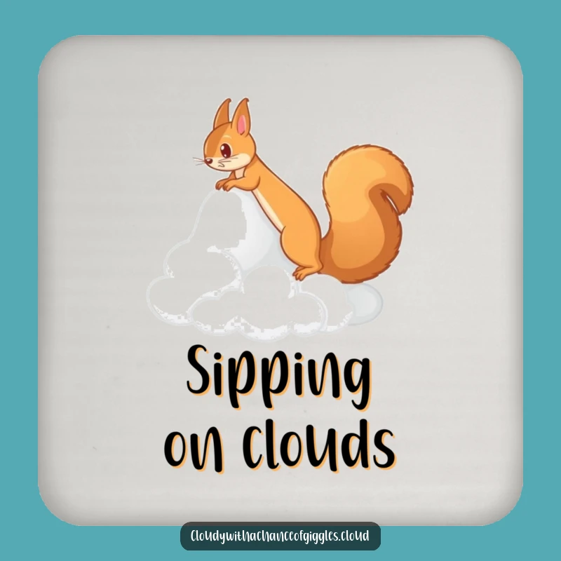 Funny Cloud Squirrel Coaster: Protect Surfaces with Whimsy!