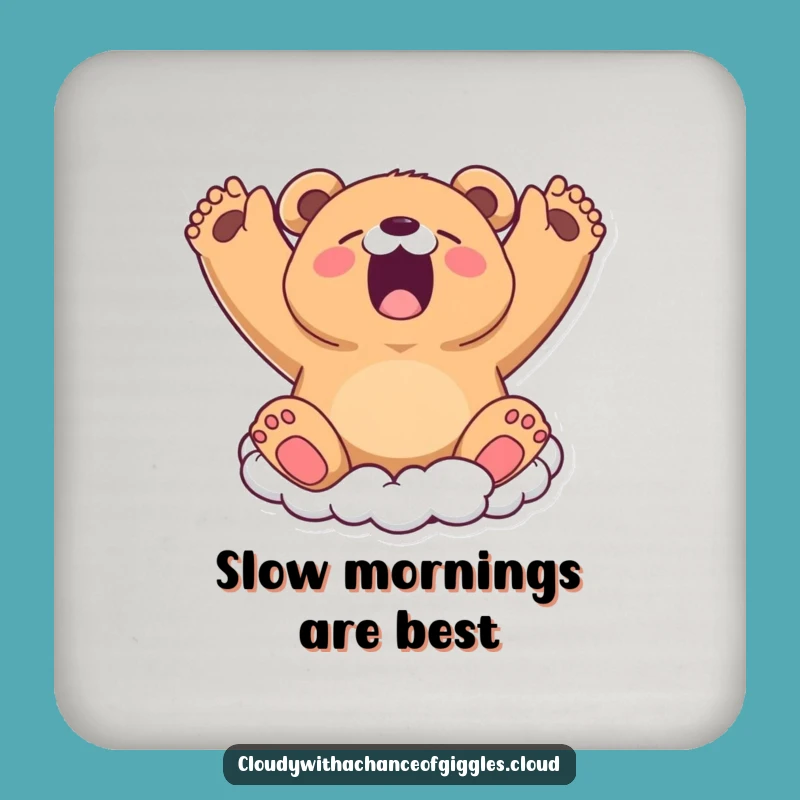 Funny Bear Cloud Yawn Coaster - Protect Surfaces with Sweetness