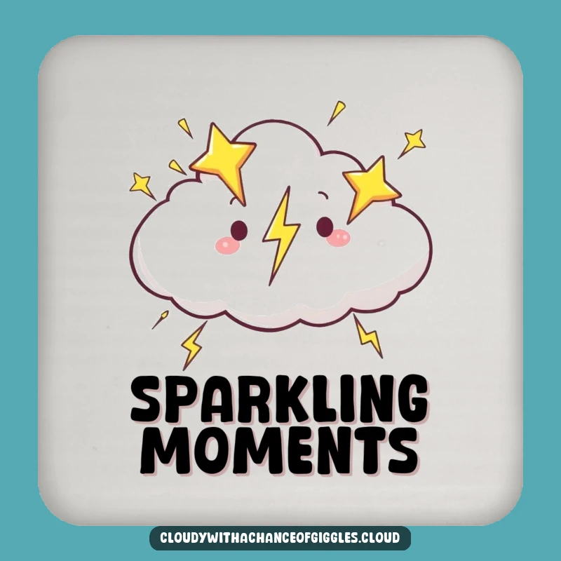 Funny Star Lightning Cloud Coaster: Protect Surfaces with Cosmic Charm - Hilarious Gift!