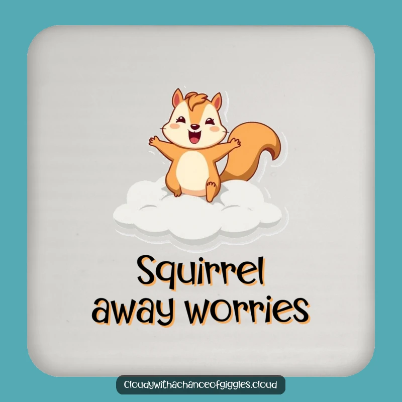 Funny Squirrel Cloud Coaster: Silly Leaper Drink Saver, Perfect Funny Gift