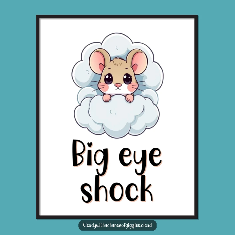 Funny Mouse Thundercloud Poster: Whimsical Wall Art for Adventurous Spaces