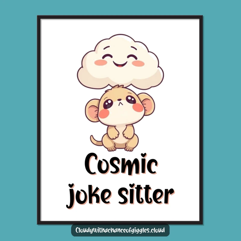 Funny Cloud Face Poster: Whimsical Art for Curious Minds, Perfect Funny Gift