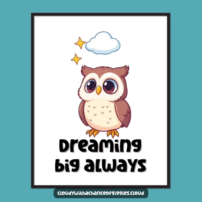 Funny Owl Celestial Dream Poster: Inspiring Wall Art, Perfect Funny Decor Gift