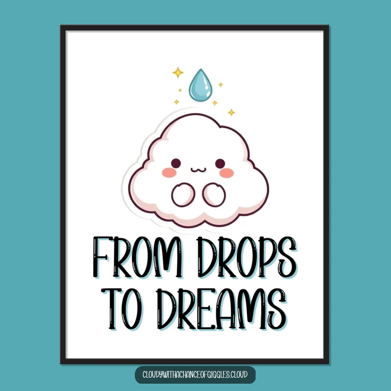 Funny Cloud Animal Poster: Magical Wall Art for Dreamers!