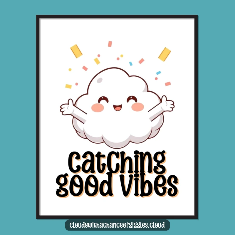 Funny Cloud Confetti Poster: Bring Hilarious Celebration Vibes to Your Walls