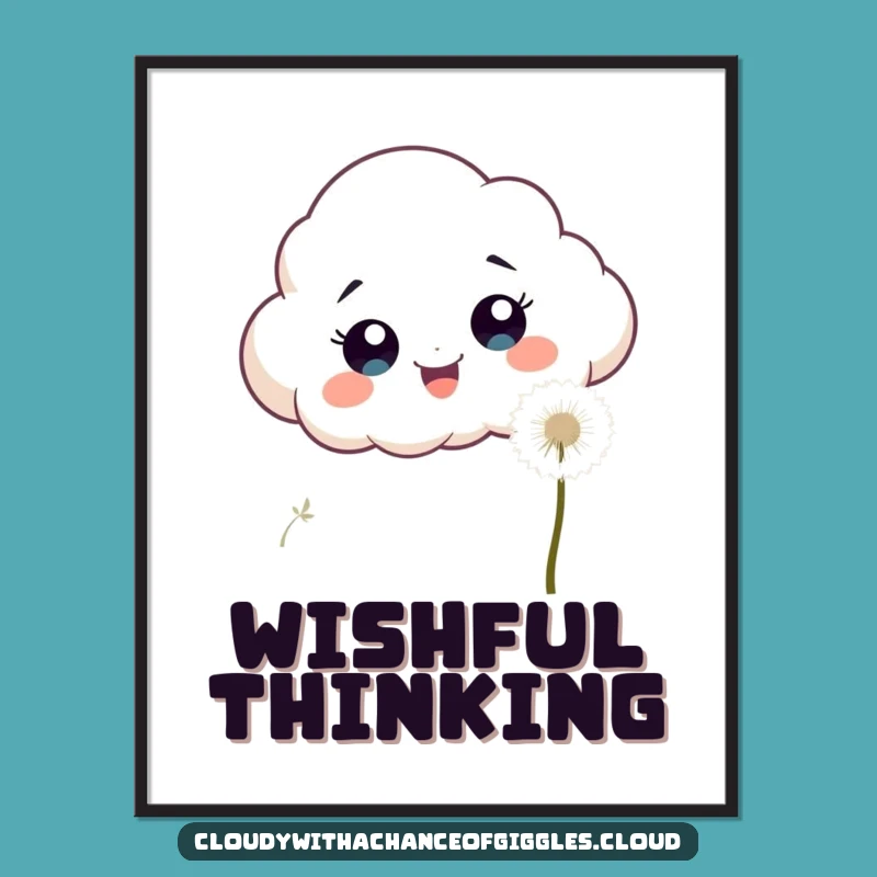 Funny Cloud Dandelion Poster - Whimsical Wall Art Gift!