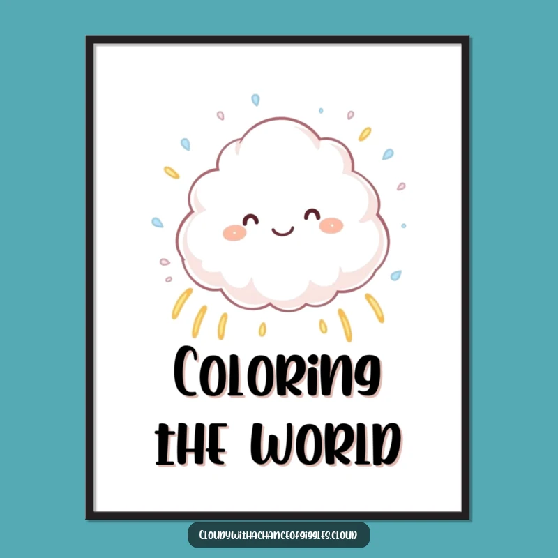Funny Cloud Rainbow Poster - Joyful and Hilarious Wall Art