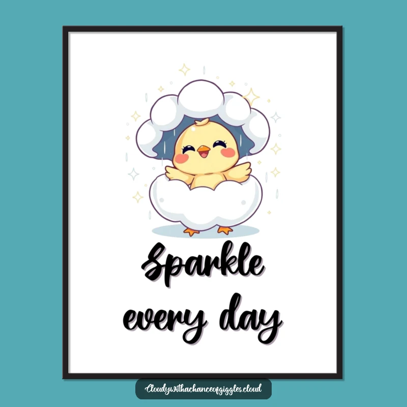 Funny Giggling Chick Cloud Poster: Brighten Your Walls with Humor