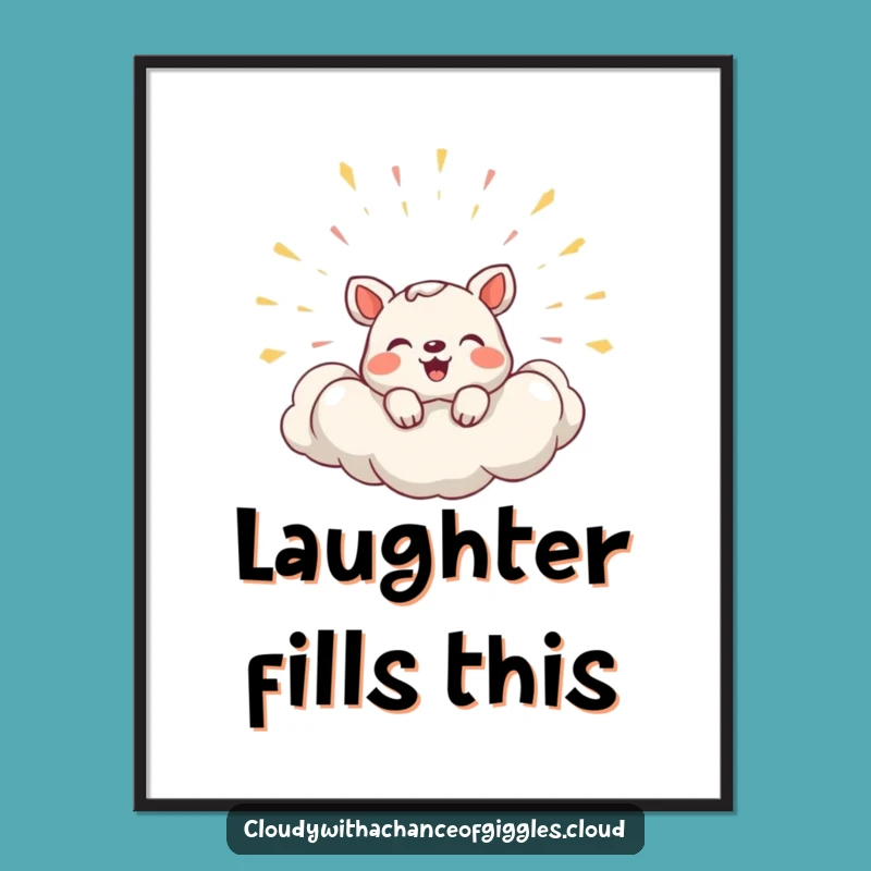Funny Shy Laughing Animal Poster: Whimsical Art, Hilarious Decor, Perfect Humorous Gift!