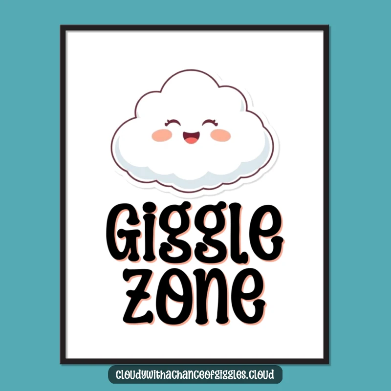 Funny Giggling Cloud Poster - Joyful Wall Art for Happy Spaces!