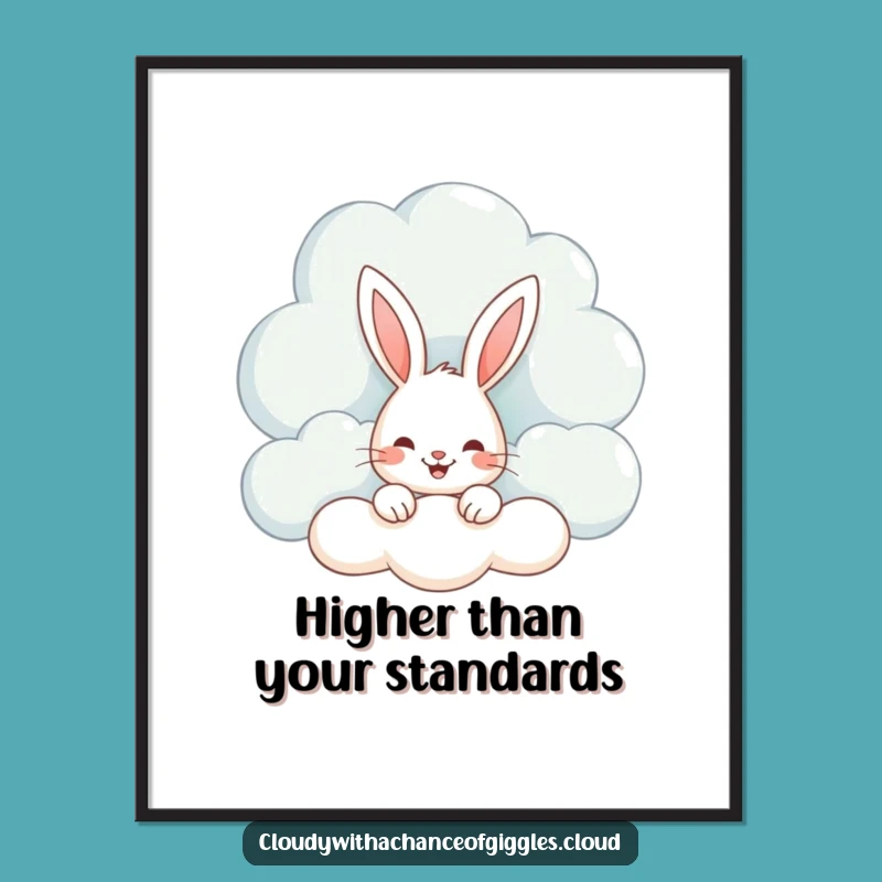 Funny Bunny Cloud Poster: Whimsical Wall Art & Joyful Gift