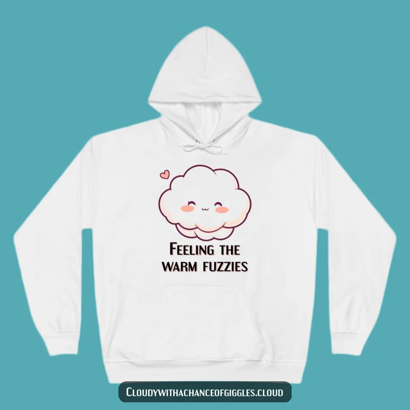 Cozy Funny Blushing Cloud Hoodie: Snuggle Up with Ticklish Humor