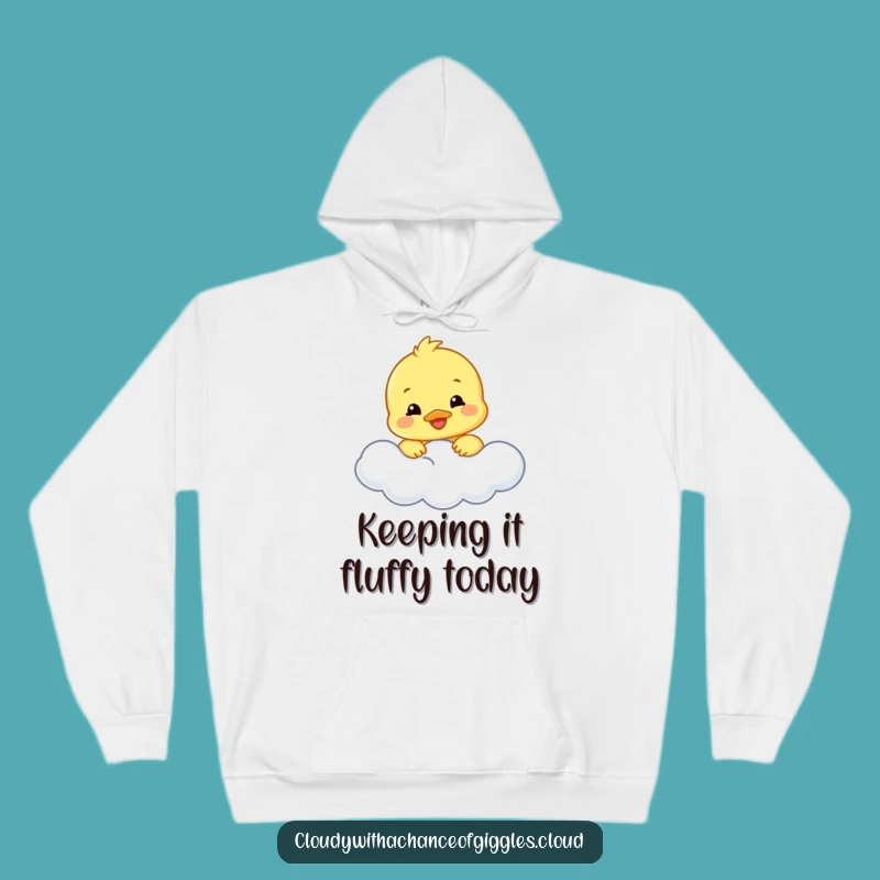 Funny Duckling Cloud Hoodie: Cozy Smiling Bird Apparel, Ideal Funny Gift for All Ages
