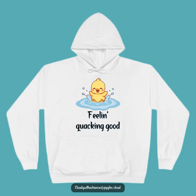 Funny Duckling Cloud Puddle Hoodie: Cozy Humor and Joyful Splashing, Great Gift
