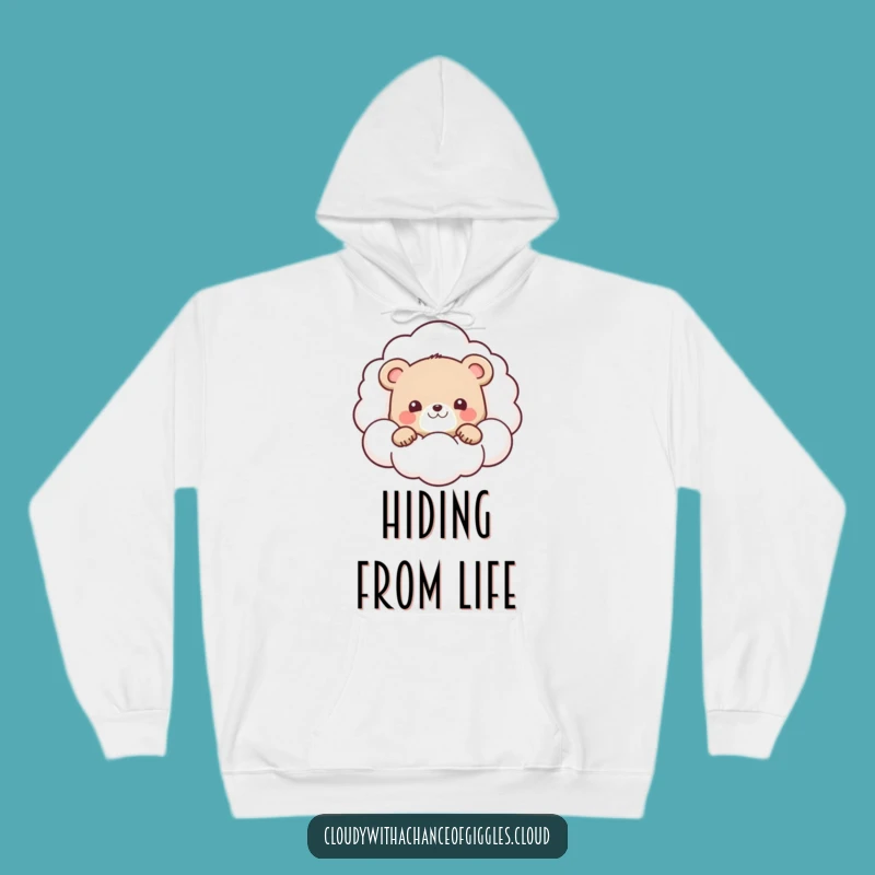 Funny Bear Cub Cloud Hoodie: Cozy Peek-a-Boo Comfort, Cute Bear Hoodie Gift!