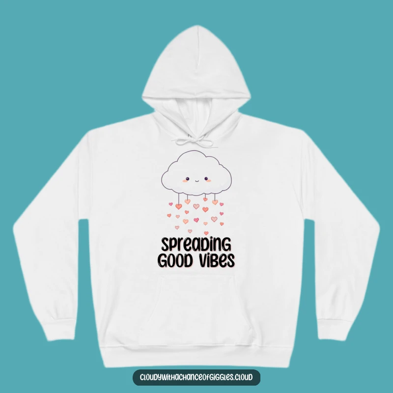 Funny Cloud Raining Hearts Hoodie - Cozy Love & Laughter!