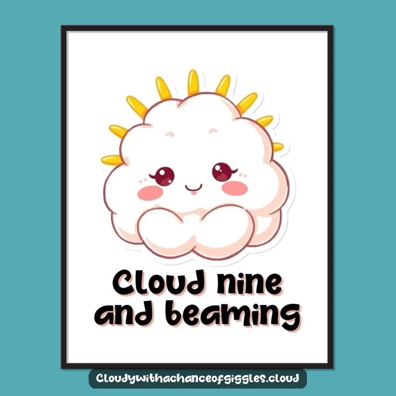 Cheerful Free Printable Wall Art: Sunny Cloud - Downloadable Decor