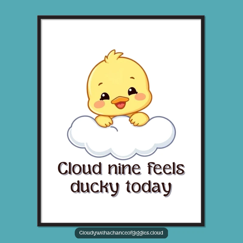 Funny Free Printable Wall Art: Smiling Duckling Cloud - Cute Downloadable Decor!