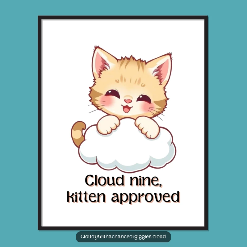 Free Printable Kitten Cloud Art - Playful Downloadable Decor for Whimsical Spaces