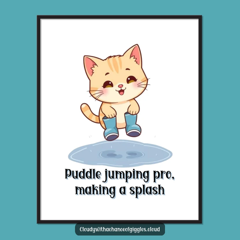 Free Printable Cat Rain Art - Funny Humorous Downloadable Wall Decor