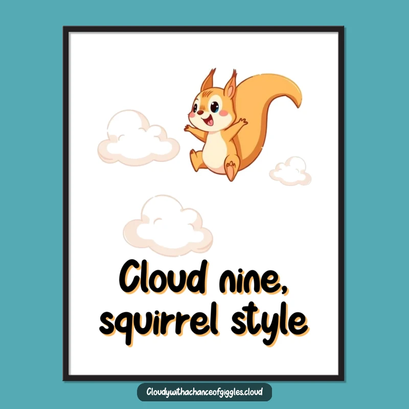 Free Printable Funny Squirrel Cloud Art - Hilarious Downloadable Decor for Any Room