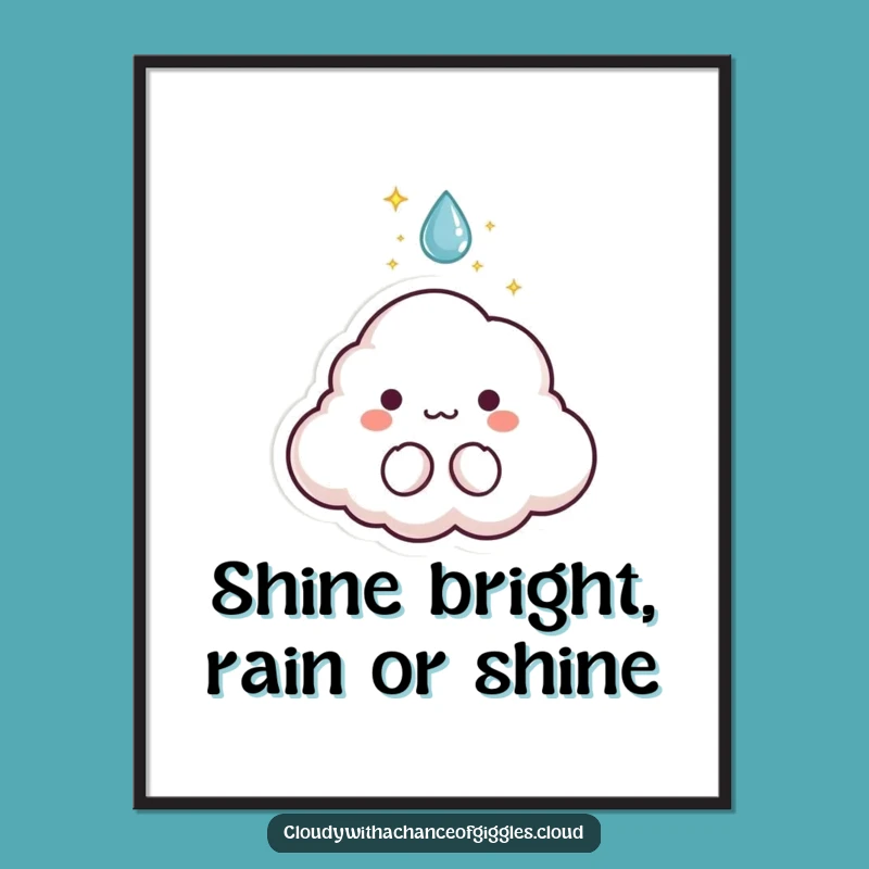 Free Printable Magical Wall Art: Sparkle Cloud Downloadable Decor Digital Gift