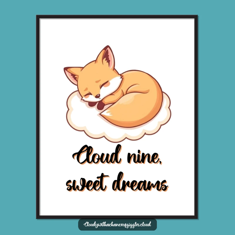 Free Printable Sleepy Fox Wall Art: Funny Downloadable Decor for Cozy, Chill Vibes