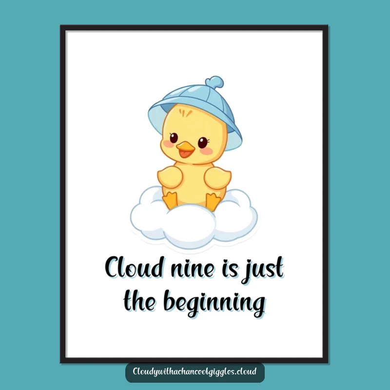 Free Printable Wall Art: Funny Duckling Cloud Scene, Adorable DIY Home Decor