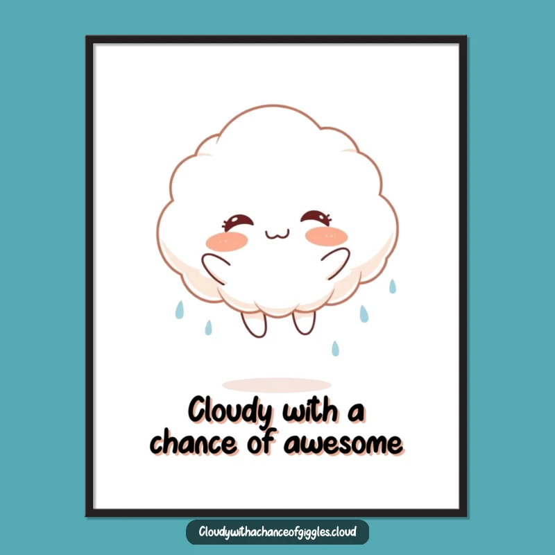 Free Printable Wall Art: Joyful Rain Cloud Cheerful Art Decor