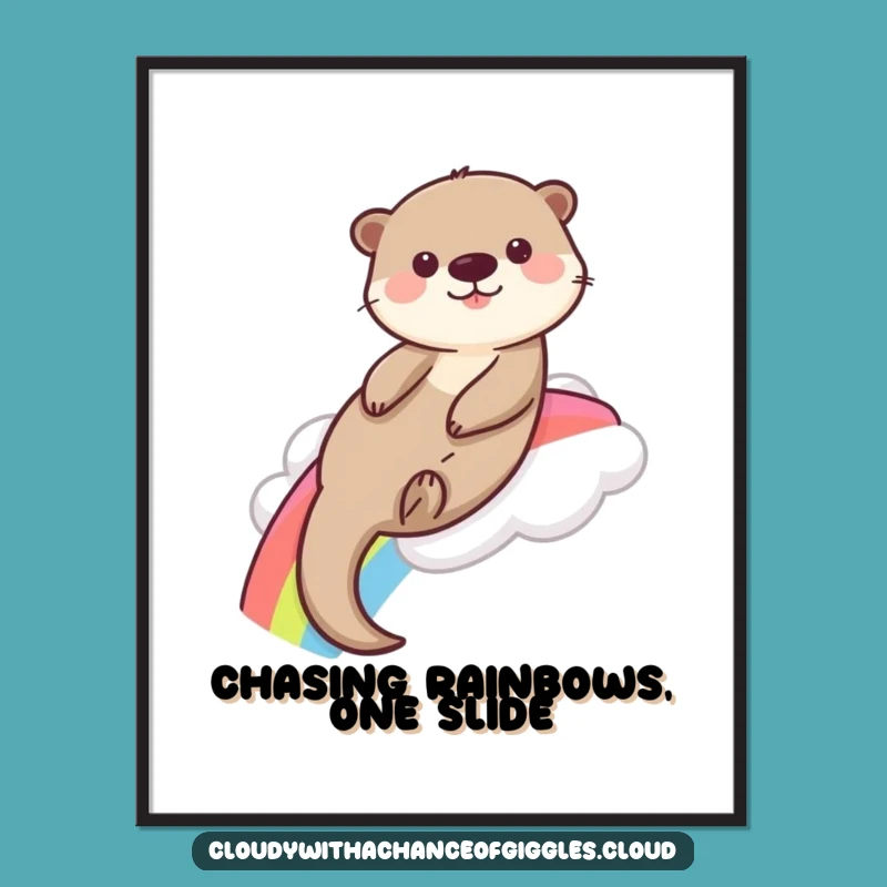 Free Printable Wall Art: Otter's Rainbow Adventure, Adorable DIY Decor