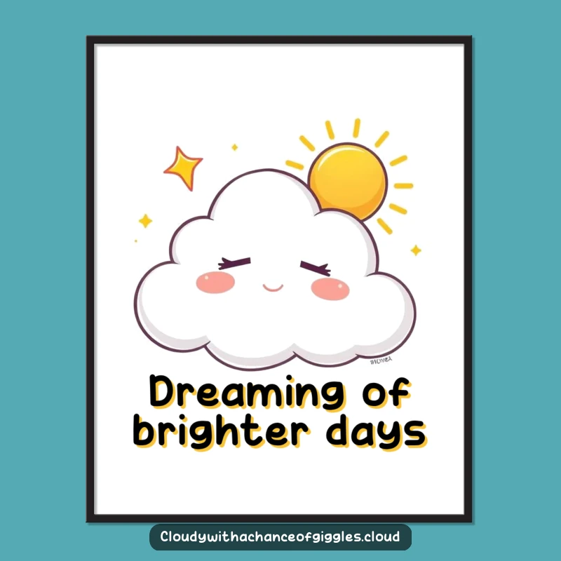 Free Printable Wall Art: Sleepy Cloud Sunshine Dreamy Art