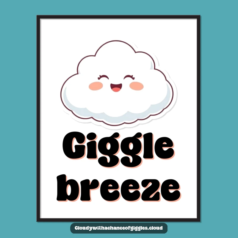 Funny Free Printable Wall Art: Giggling Cloud - Downloadable Decor