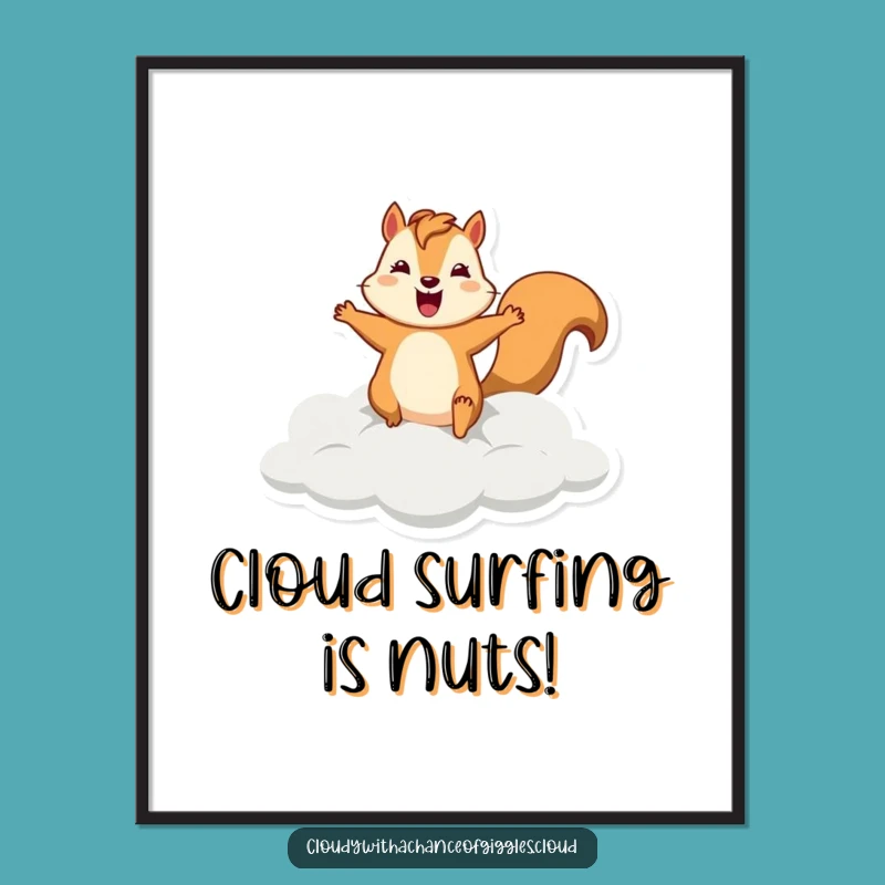 Funny Free Printable Wall Art: Silly Squirrel Cloud - Cute Downloadable Decor!