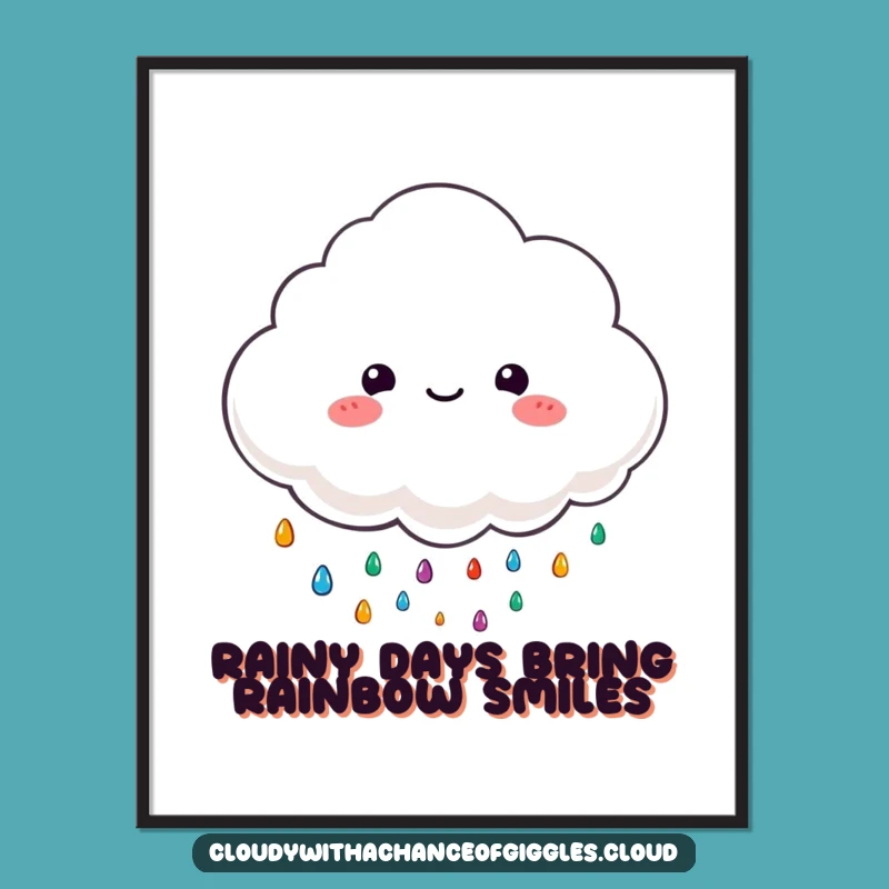 Free Printable Wall Art: Cheerful Cloud Raining Colors for Downloadable Decor