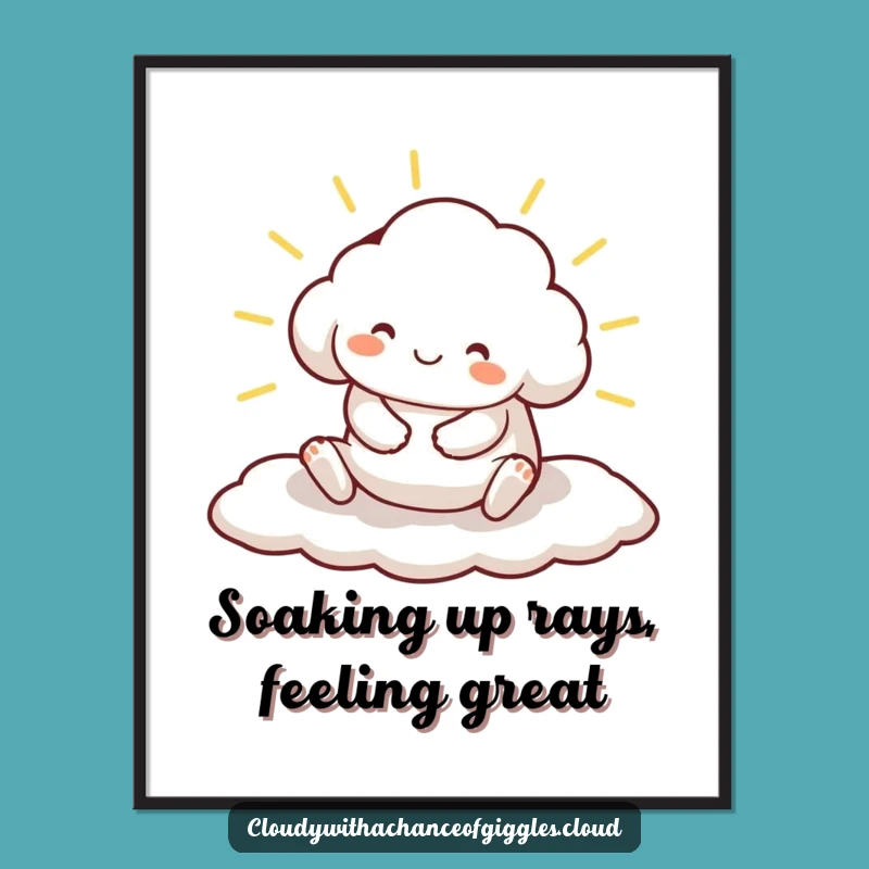 Funny Free Printable Wall Art - Content Cloud Animal Sunbeam Serenity