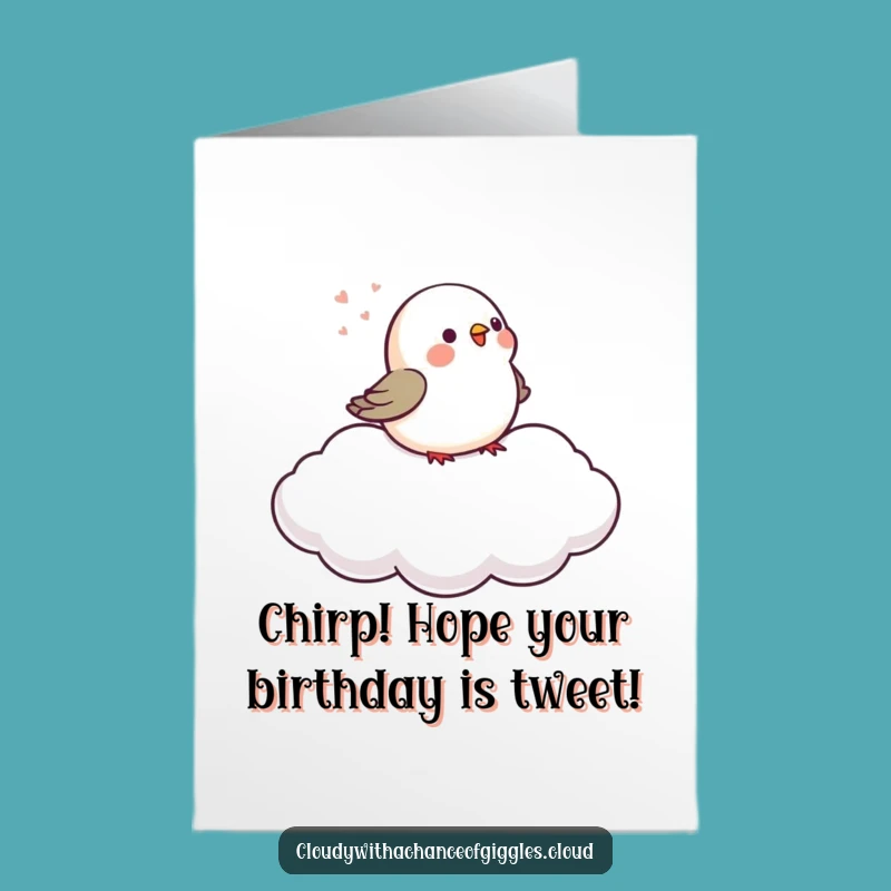 Free Printable Birthday Bird Card: Chirping Cloud Design, Perfect DIY Gift