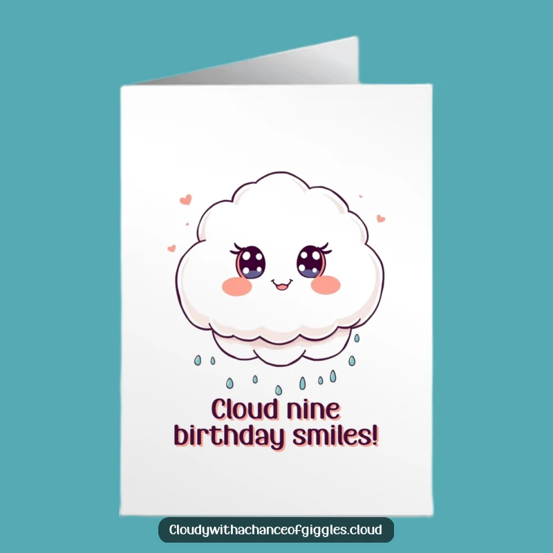 Free Printable Birthday Card: Smiling Cloud Rains Joy - Whimsical Downloadable
