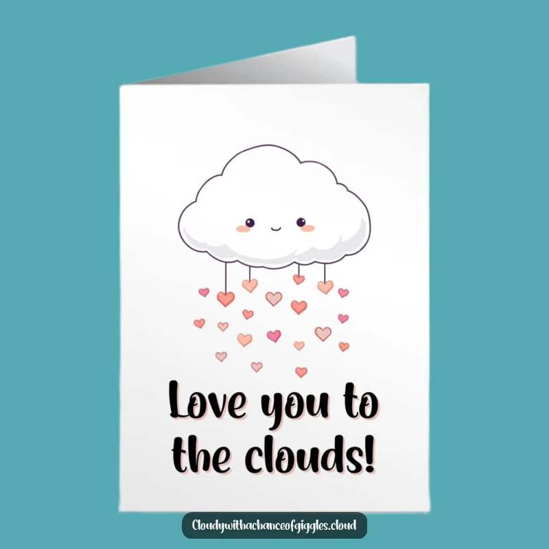 Free Printable Birthday Card: Cloud Raining Hearts Downloadable Gift