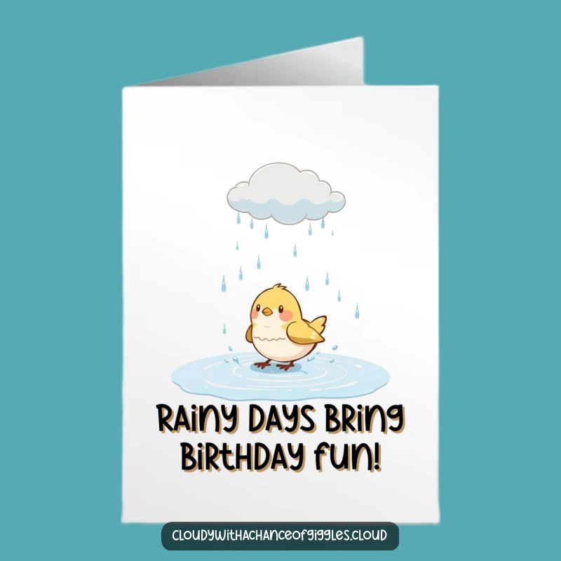 Free Printable Birthday Card: Funny Bird Splashing, Perfect Downloadable Gift