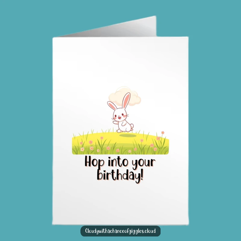 Free Printable Birthday Card: Happy Rabbit Hop, Funny Downloadable Gift
