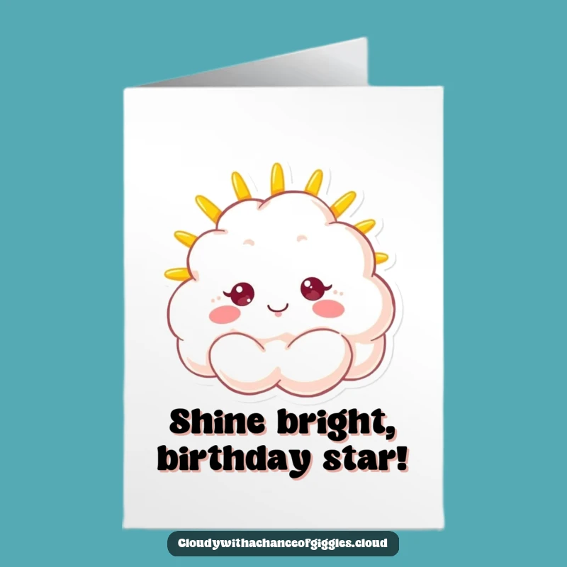 Free Printable Birthday Card: Sunny Cloud - Cheerful Downloadable Gift