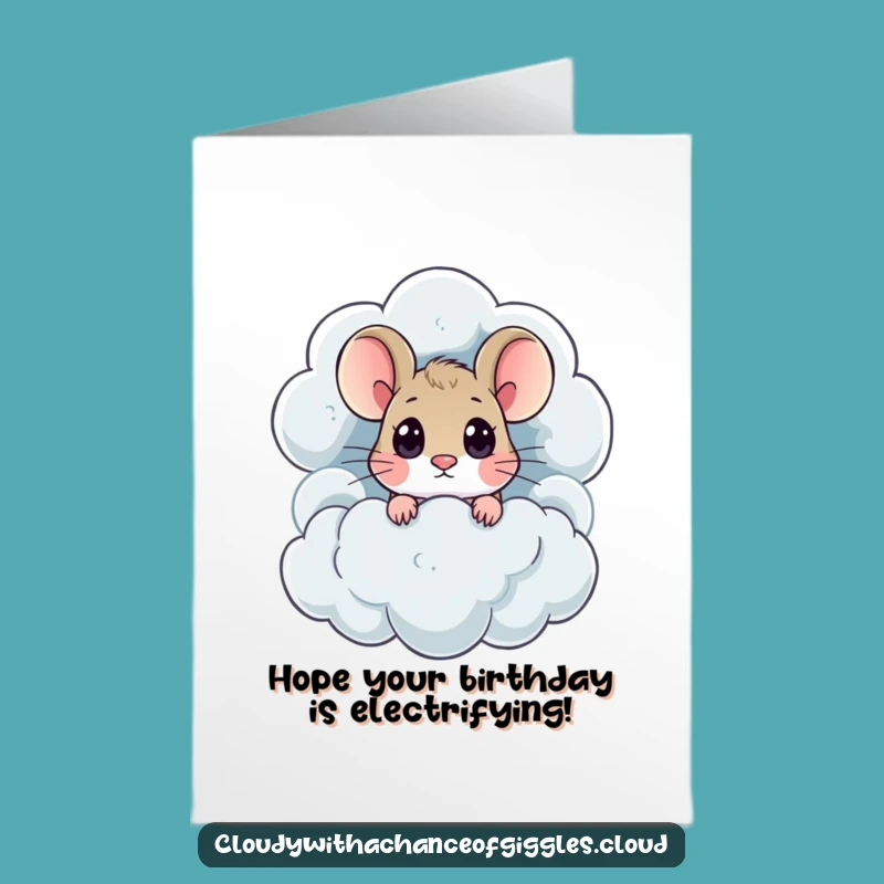 Free Printable Birthday Mouse Card: Funny Thundercloud Peek, Perfect DIY Gift