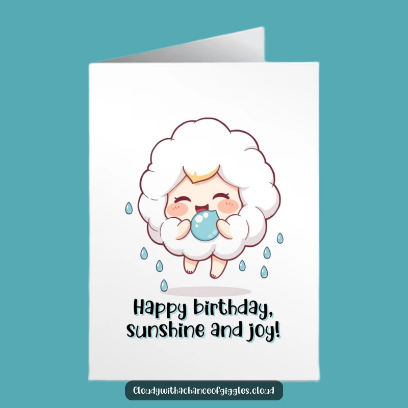 Free Printable Cloud Birthday Card - Giggling Child Downloadable Funny Gift