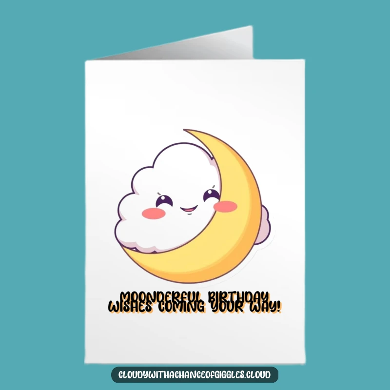Funny Free Printable Birthday Card: Mischievous Moon Cloud Printable