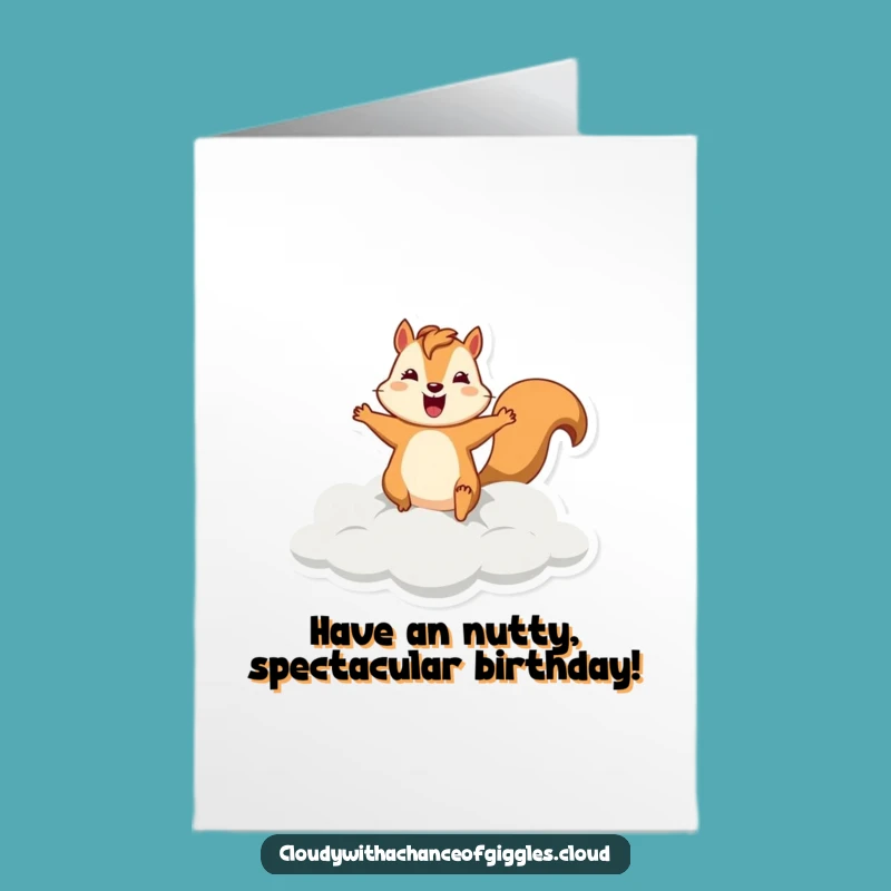 Free Printable Birthday Card: Silly Squirrel Cloud - Fun Downloadable Gift!